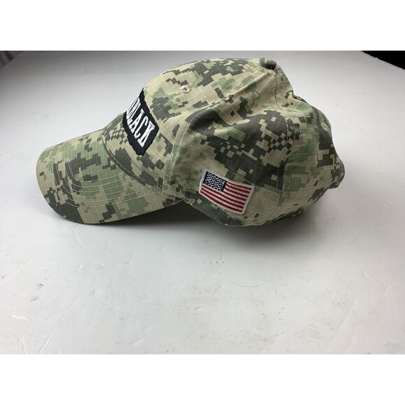 WARRIORBLACK Camo USA Flag Patch Pacific Headwear Style 6956  Adjustable Hat - Picture 3 of 6